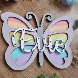 Personalised Butterfly Sign For Kids Room, Personalised Wall Decor Kidsroom - thumbnail 2