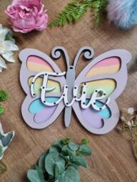 Personalised Butterfly Sign For Kids Room, Personalised Wall Decor Kidsroom - thumbnail 1