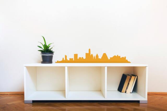 Austin Texas City Skyline Silhouette - Wall Decal Custom Vinyl Art Stickers - image 1