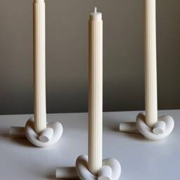 Knot Jesmonite Candlestick Holder Minimalist Wedding Decor - thumbnail 2