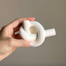 Knot Jesmonite Candlestick Holder Minimalist Wedding Decor - thumbnail 3