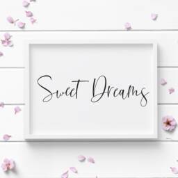 Sweet Dreams Script Print Bedroom Wall Art - Unframed - thumbnail 3