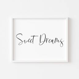 Sweet Dreams Script Print Bedroom Wall Art - Unframed - thumbnail 1