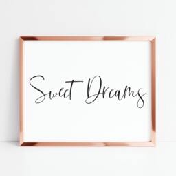 Sweet Dreams Script Print Bedroom Wall Art - Unframed - thumbnail 2