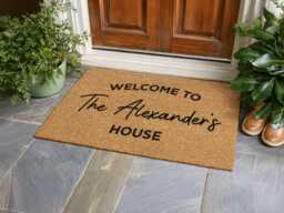 Anniversary Gift - The Alexander's House Custom Doormat Personalized Couple Rug - thumbnail 1