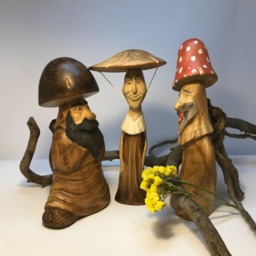 "Collection Hand Carved Wooden Figurine ""Mushroom Amanita" - thumbnail 3