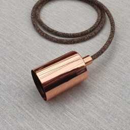 Plug in Pendant Light - Copper Hanging Fabric Cable Wall Cord & Minimal Modern E27 Lamp Holder Unique Reading, Ambient Mood Lighting - thumbnail 4