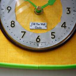 Mid Century Style Yellow Wall Clock - New 23cm Handmade Formica Retro Vintage French Gift Off The Clocks - thumbnail 3