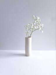 Bud Vase - Single 10cm High. White Stoneware Cylinder. Beautiful Gift. Handmade in North Somerset U.K - thumbnail 1