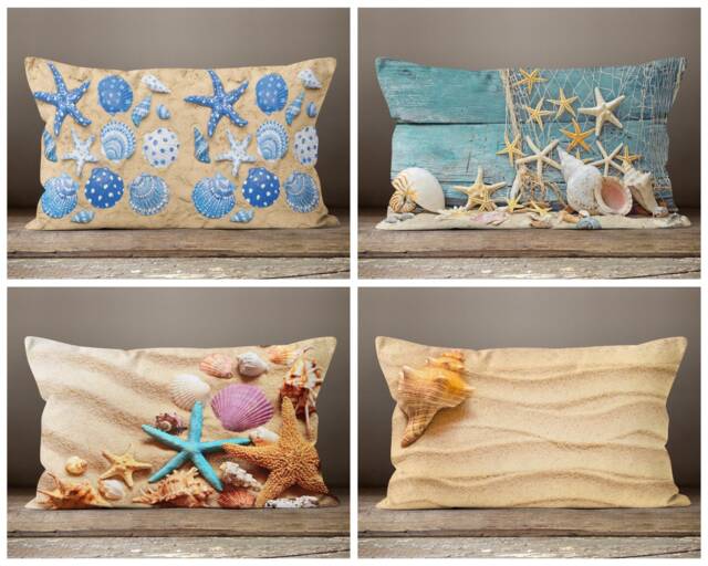 Marina Rectangular Boudoir Pillow Cover/Nautical Sea Case/Beach House Top/Beach Decor/Decorative Yacht/Coastal Home Decor - image 1