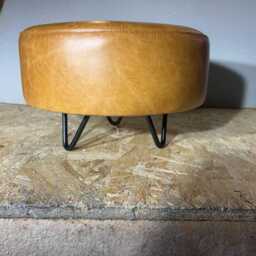 Bespoke Genuine Leather Footstool With Hairpin Legs - thumbnail 3