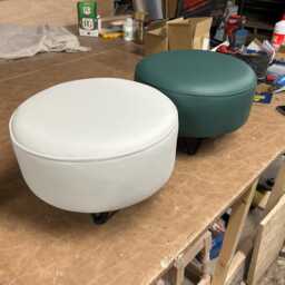 Bespoke Genuine Leather Footstool With Hairpin Legs - thumbnail 2