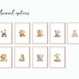Safari Baby Animal Nursery Prints, Set Of 3, Prints, Wall Art, Prints For Nursery, Christmas Gift - thumbnail 3