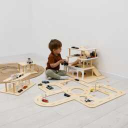 Montessori Wooden Car Garage, Toy Ramp, Personalized Toddler Gift - thumbnail 4