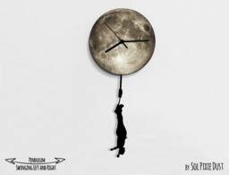 Bungee Jumping From The Moon - Wall Clock With Pendulum Clock Unique Decor Gift Idea