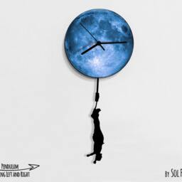 Bungee Jumping From The Moon - Wall Clock With Pendulum Clock Unique Decor Gift Idea - thumbnail 2
