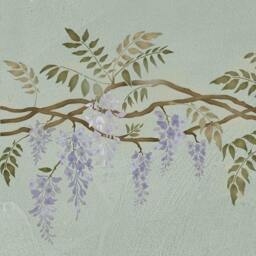 Wisteria Border Stencil - Reusable Wall Stencils For Diy Botanical Decor - thumbnail 1