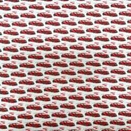 Handmade Red Race Car Fabric Lamp, Chrome Base Night Light - thumbnail 3