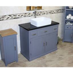 Bathroom Vanity Unit Painted Wood Cabinet Wash Stand Black Quartz & Ceramic Basin 1161Gbqcbc - thumbnail 3