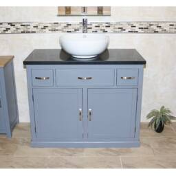 Bathroom Vanity Unit Painted Wood Cabinet Wash Stand Black Quartz & Ceramic Basin 1161Gbqcbc