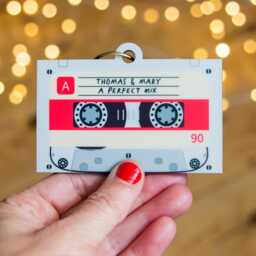 Personalised Cassette Tape Christmas Tree Decoration, Family Bauble, Custom Gift For Family, Xmas Bauble - thumbnail 2