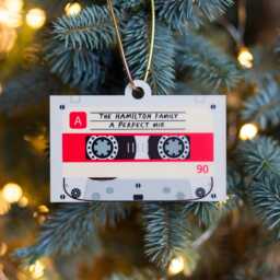Personalised Cassette Tape Christmas Tree Decoration, Family Bauble, Custom Gift For Family, Xmas Bauble - thumbnail 1