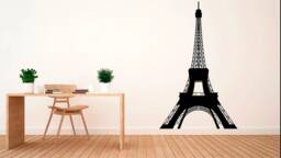 Eiffel Tower - Vinyl Wall Art, Decal, Sticker, Transfer, Mural, Removable, Decoration, Interior, Exterior, Peel & Stick, Full 0467 - thumbnail 1