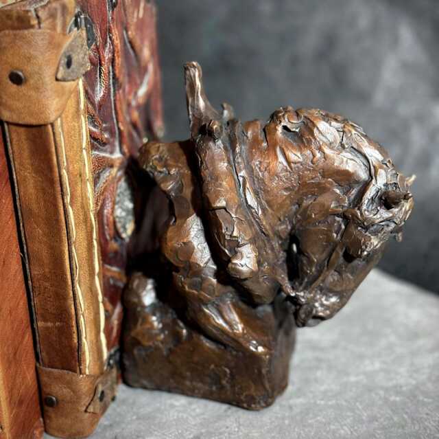 Horsepower Bookends, Cast Bronze Sculpture Of Horses By Canadian Artist Kindrie Grove - image 1