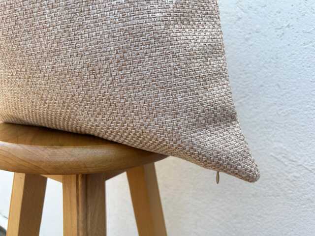 Beige Basketweave Pillow Cover Textured Linen Look, Boho Farmhouse Decor - All Duties Paid Usa - image 1