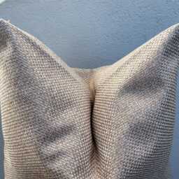 Beige Basketweave Pillow Cover Textured Linen Look, Boho Farmhouse Decor - All Duties Paid Usa - thumbnail 3
