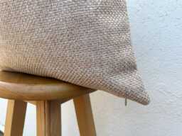 Beige Basketweave Pillow Cover Textured Linen Look, Boho Farmhouse Decor - All Duties Paid Usa - thumbnail 1