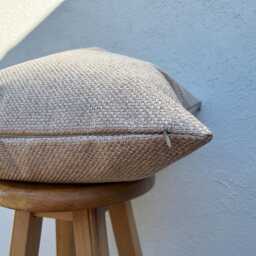 Beige Basketweave Pillow Cover Textured Linen Look, Boho Farmhouse Decor - All Duties Paid Usa - thumbnail 4
