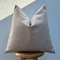 Beige Basketweave Pillow Cover Textured Linen Look, Boho Farmhouse Decor - All Duties Paid Usa - thumbnail 2