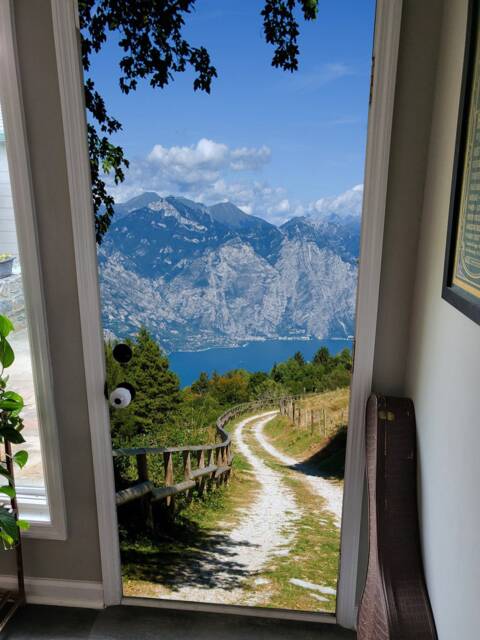Door Wall Sticker Road To A Mountain Lake/ Decal Lake Mountains/Murals Road Mountain/ View Of - image 1