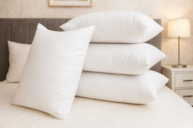 Quilted Pillows Hollow Fiber Extra Filled Bounce Back Bed Pillow Pack Of 2, 4 74cmx48cm - image 1