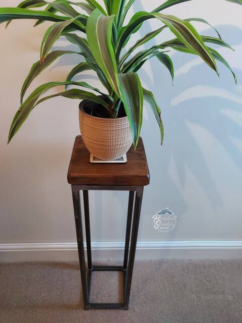 Adair Handmade Industrial Rustic Plant Stand/ Console Table/Small Table/Side Table/Bedside Table/ End Table 22.5x22.5cm - image 1