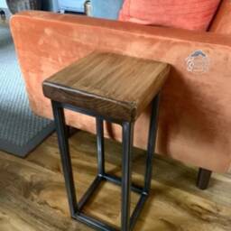 Adair Handmade Industrial Rustic Plant Stand/ Console Table/Small Table/Side Table/Bedside Table/ End Table 22.5x22.5cm - thumbnail 2