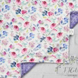 Personalized Baby Blanket Girl With Name-Baby Minky Purple Flora Minky Baby Girl-Lavender Blanket-Floral Amethyst - thumbnail 2