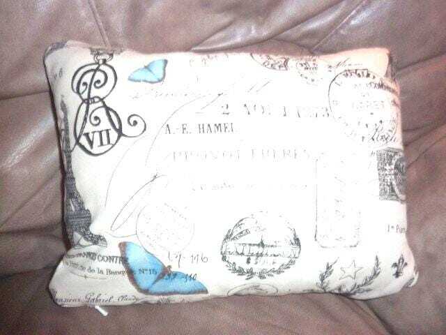 Premier Prints French Stamp Pillow Cover With Blue Butterfly - image 1