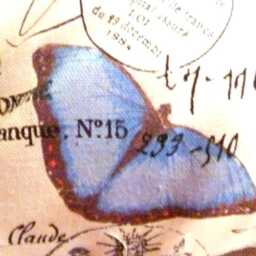 Premier Prints French Stamp Pillow Cover With Blue Butterfly - thumbnail 2
