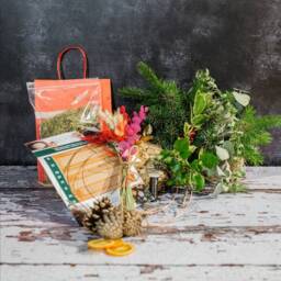 Christmas Wreath Making Kit. Festive Holiday Door Wreath. Workshop in A Box Including Fresh Greenery, Fir Cones, Oranges. Make Your Own - #g - thumbnail 3
