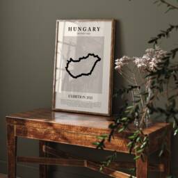 Hungary Map Vintage Abstract Wall Art Print Picasso + Matisse Inspired Travel Poster - thumbnail 3