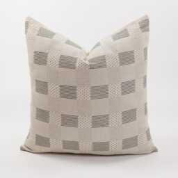 Rustic Cotton Throw Pillow Cover, Black Stripes & Dots, Farmhouse Decor
