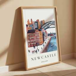 Newcastle Print Tyne Bridge, UK Cityscape Wall Art - thumbnail 2