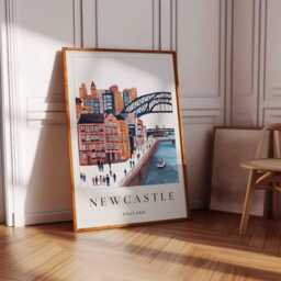 Newcastle Print Tyne Bridge, UK Cityscape Wall Art - thumbnail 3
