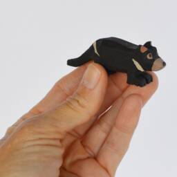 Hand Carved Wooden Animals, Tasmanian Devil, Coati, Tiger, Numbat - thumbnail 4