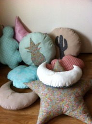 Ananas Cushion Mint & Liberty For Deco Children's Room - thumbnail 3