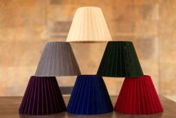 Pleated Green Emerald Lampshade E14, E27, Clip, Lamp Shade For Table Lamp, Sconce, Velvet Lampshade, Burgundy Beige