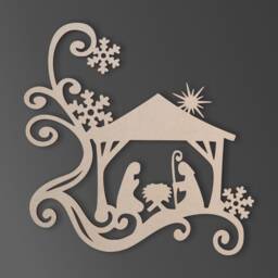 Unfinished Wooden Nativity Scene Cutout Christmas Wall Art Decor - thumbnail 2