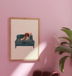 Springer Spaniel Print - Dogs On Chairs Collection 5x7 Inches/A5 A4 A3 - thumbnail 1